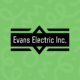 Evans Electric Inc logo on a green, doodle background