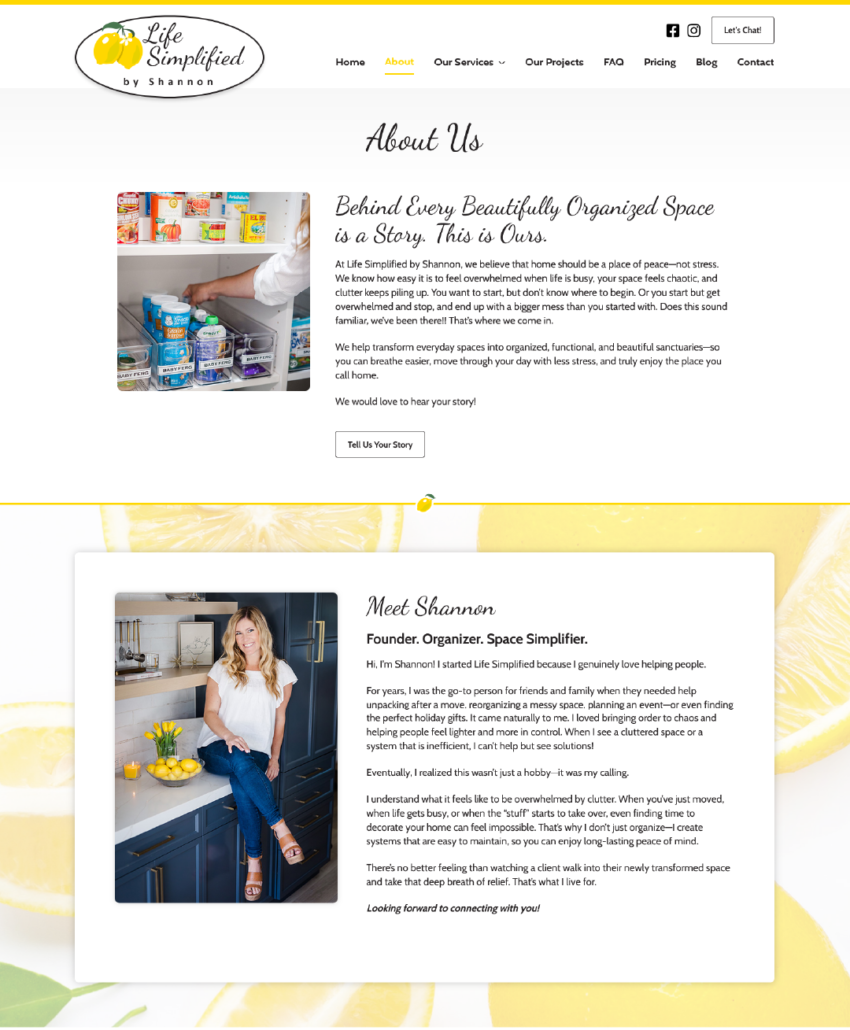 LSS_screenshot Screenshot of the about page on Life Simplified by Shannon